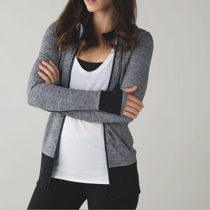 Lululemon Daily Practice Jacket in Space Dye Camo Black Dark Slate /Black Size 8